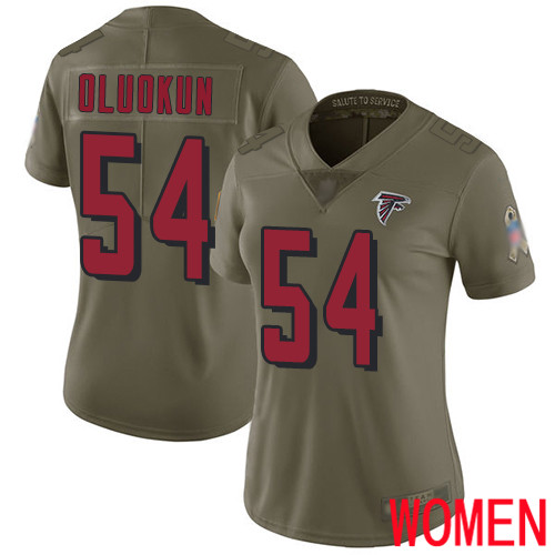 Atlanta Falcons Limited Olive Women Foye Oluokun Jersey NFL Football #54 2017 Salute to Service->youth nfl jersey->Youth Jersey